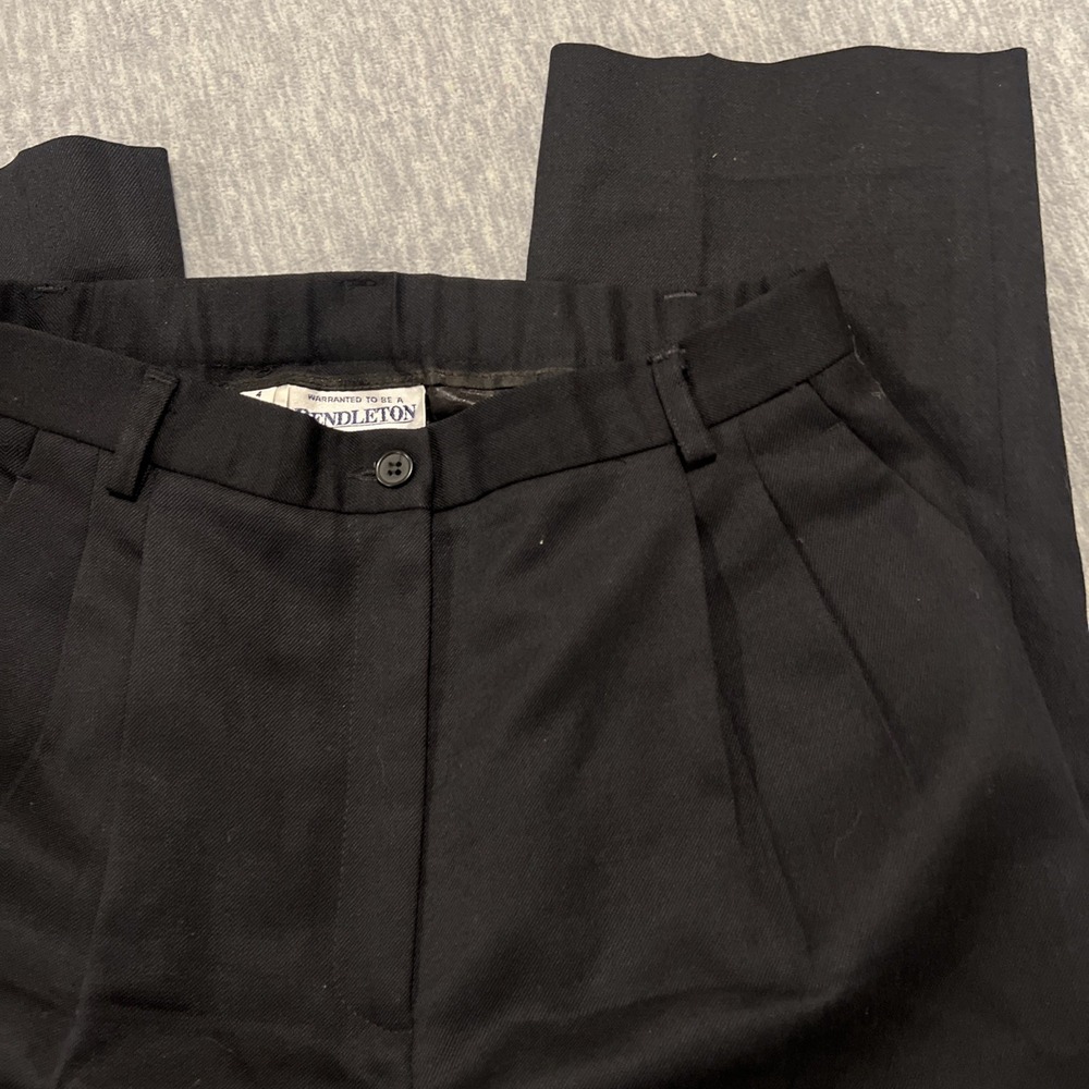 Pendleton Classic Dress Pants Women Sz. 4‎ Wool Black Lined Career Pleated EUC